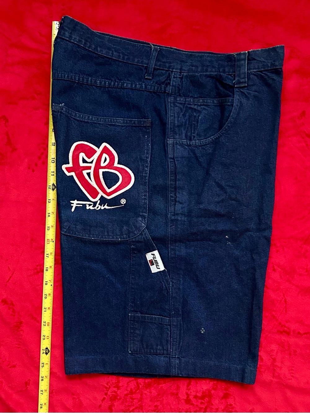 Vintage FUBU denim shorts 26” long - Size 38